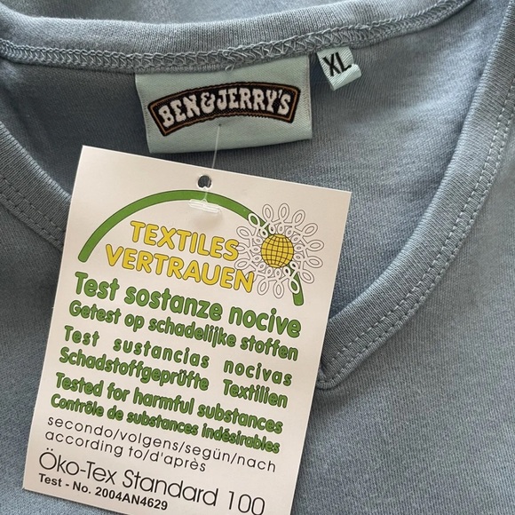 BEN & JERRY’S Ice Cream Rare Light Blue Cotton T-Shirt Size XL Brand New - Picture 4 of 4